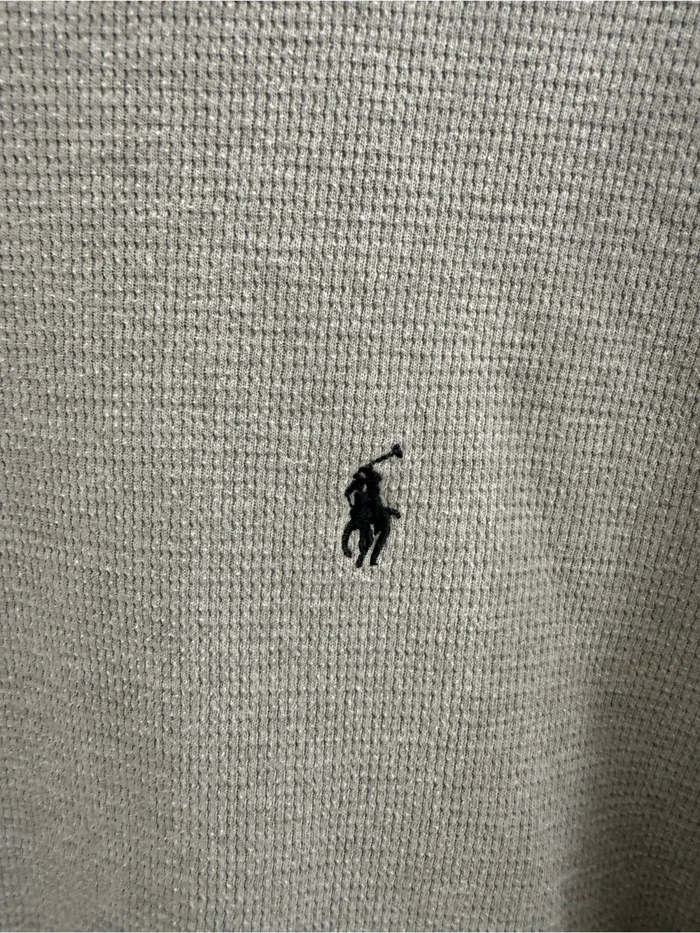 Polo by Ralph Lauren Men’s Light Gray Long-Sleeve Mixed Media Knit Shirt Size L